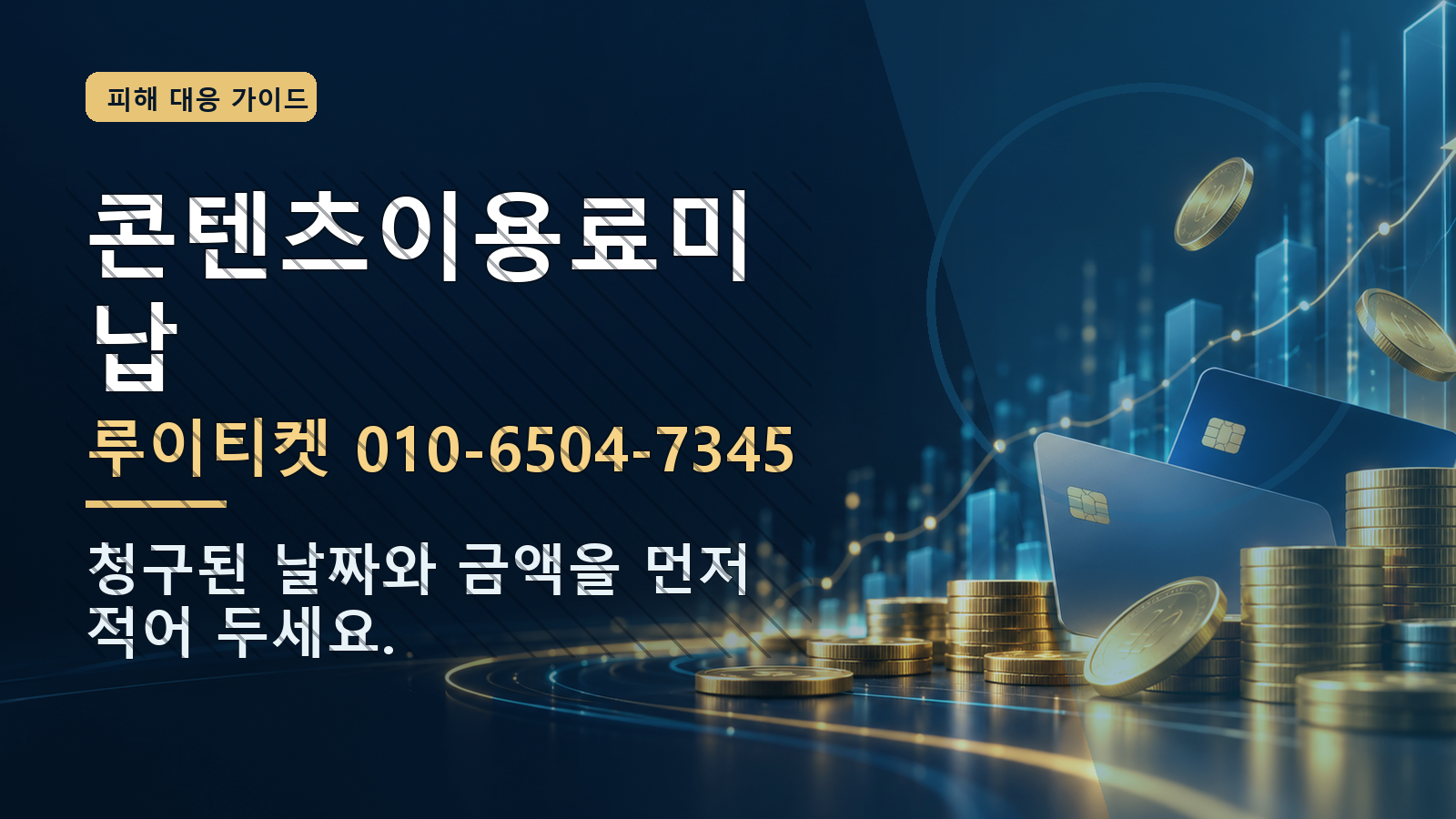 콘텐츠이용료미납: 루이티켓 010-6504-7345 · 청구된 날짜와 금액을 먼저 적어 두세요.